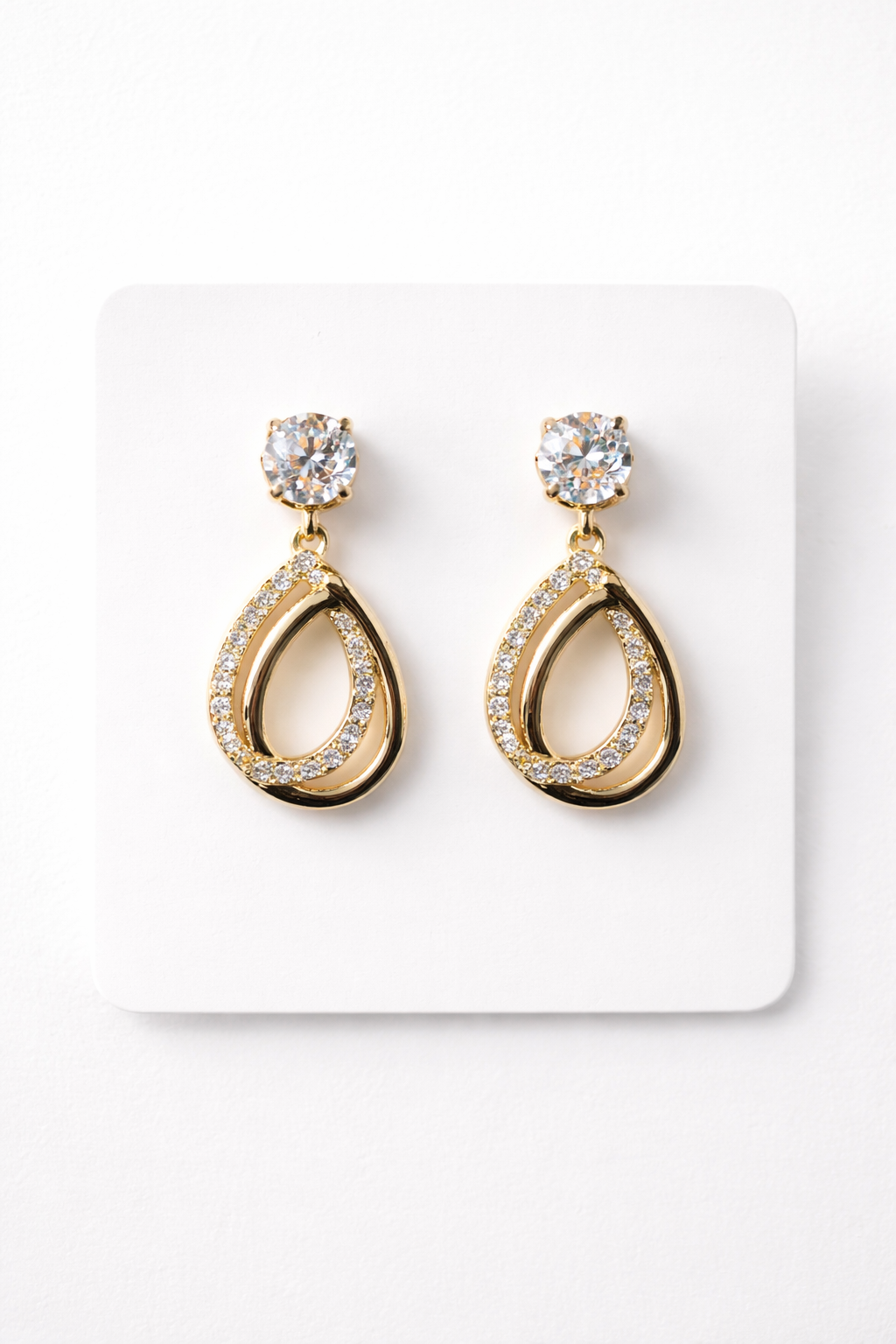Gold with Silver Oval Earrings
